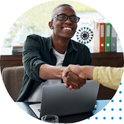 Student shaking hands image