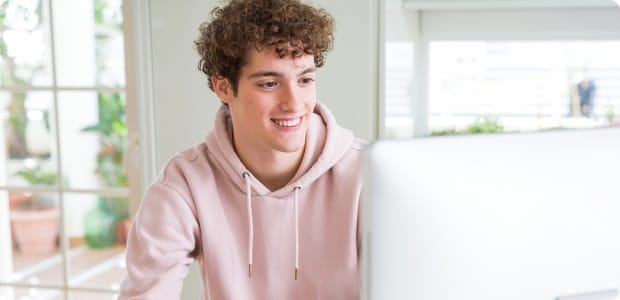 Student with his laptop