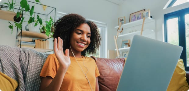 Student attending to an online class